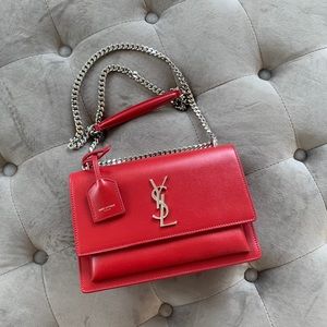 ysl sunset bag red